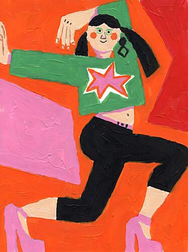 Playful Star Dancer Art Print by Hugo
