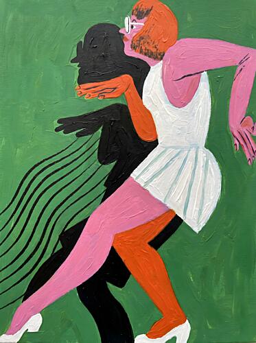 Dancing Woman Silhouette Art Print by Hugo