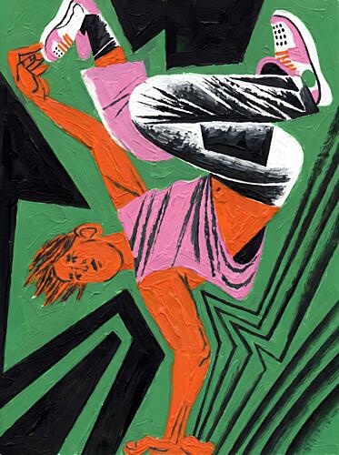 Dynamic Breakdance Pop Art Print by Hugo