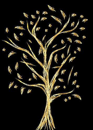 Shimmering Golden Tree Doré reproduction