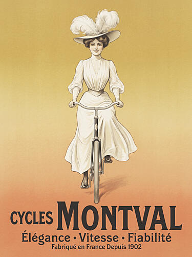 Elegant Vintage Cyclist Art nouveau reproduction