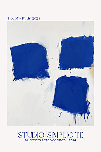 Blue Abstract Shapes Art Print
