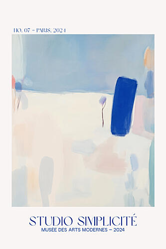 Soft Blue Abstract Art abstrait reproduction
