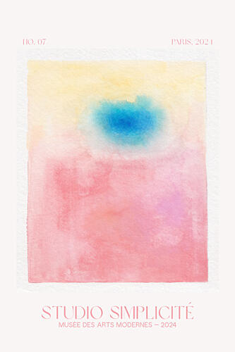 Serene Gradient Cloud Aquarelle reproduction