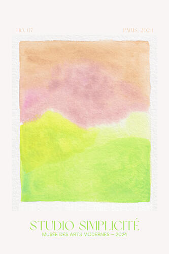 Soft Pastel Landscape Aquarelle reproduction
