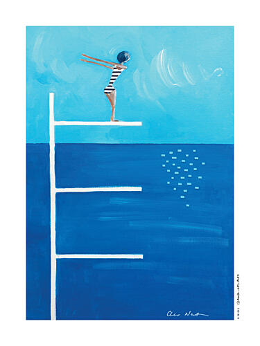 Ready to Dive Art Print by Alex Nereuta