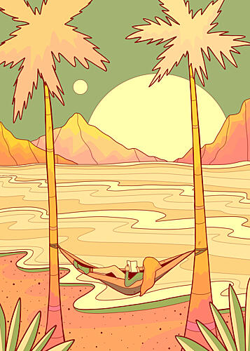 Tropical Beach Relaxation Toile murale reproduction