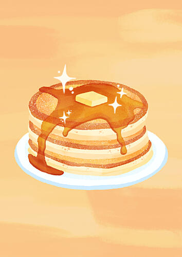 Sweet Maple Pancakes Art Print by Lloyd