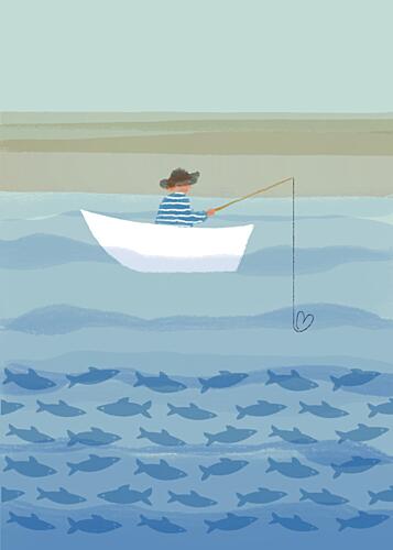 Fishing for Love Art Print
