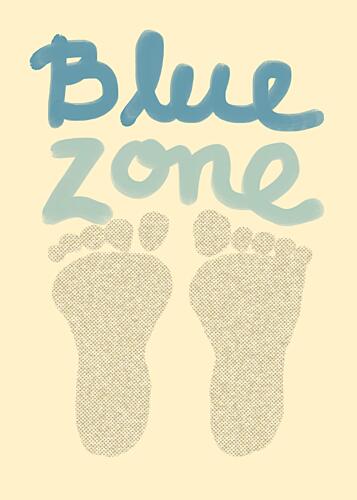 Blue Zone Footprints Art Print by Caroline Roberts