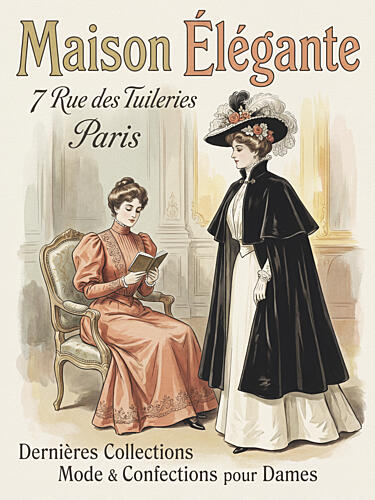 Elegant Parisian Fashion Art Print