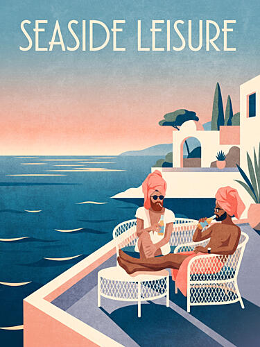 Seaside Leisure Balcony Bord de mer reproduction
