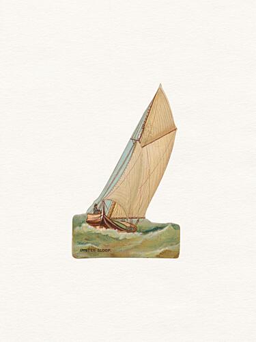 Vintage Oyster Sloop Art Print