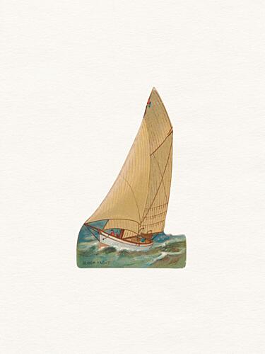 Sloop Yacht at Sea Bord de mer reproduction