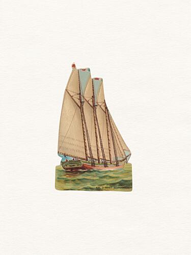 Vintage Two-Masted Schooner Art Print