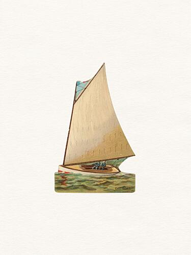 Classic Sailboat on Waves Art Print by Wild Violets