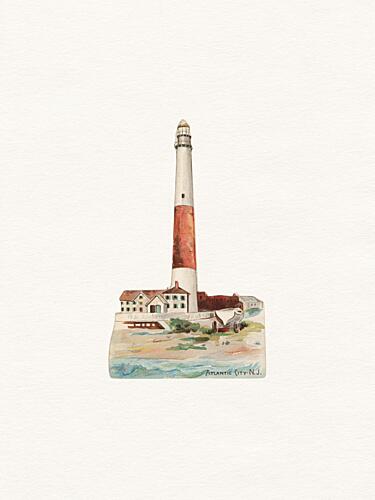 Atlantic City Lighthouse Art Print by Wild Violets