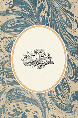 Mermaid and Turtle Journey Art Print