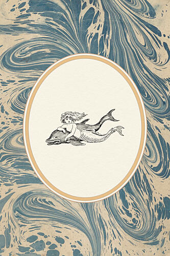 Mermaid Riding Dolphin Fantastique reproduction