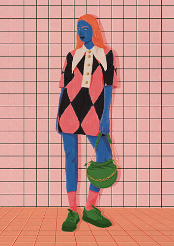 Vibrant Argyle Style Surréaliste reproduction