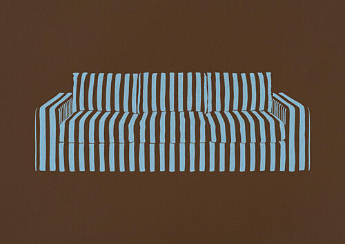 Modern Striped Sofa Géométrique reproduction