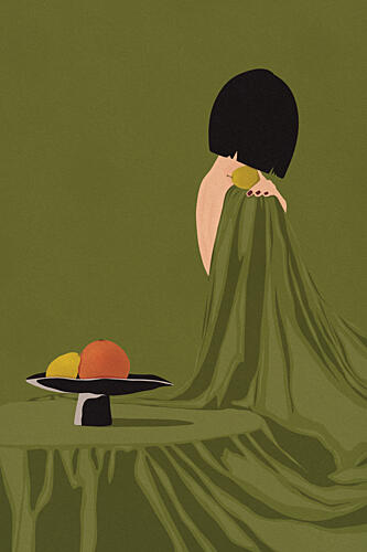 Green Dress Still Life Mode reproduction