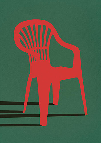 Bold Red Chair Art Print by Lisa Solomoniuk