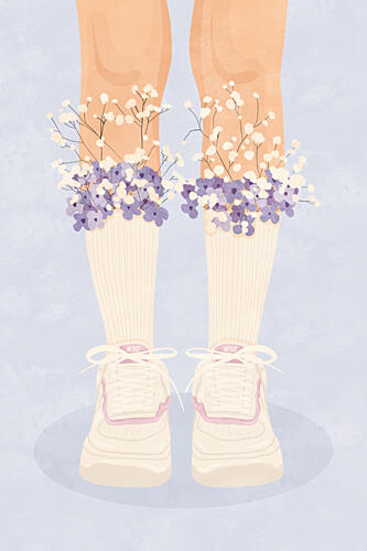 Floral Socks and Sneakers Mode reproduction