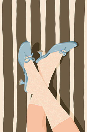 Whimsical Blue Heels Art Print