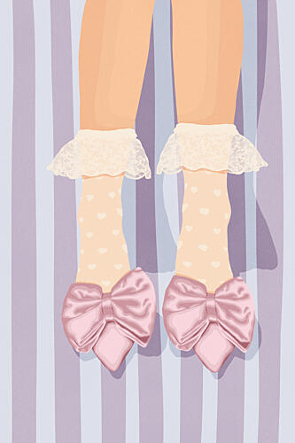 Sweet Pink Bow Shoes Art Print