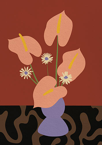 Warm Floral Still Life Art Print