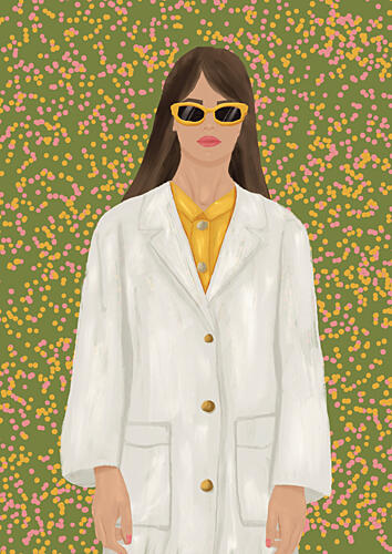 Chic Woman in Sunglasses Art Print by Lisa Solomoniuk