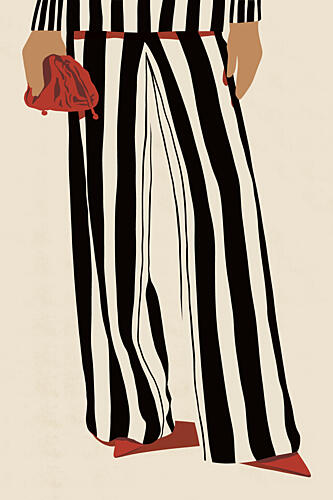 Red Heels and Stripes Art Print