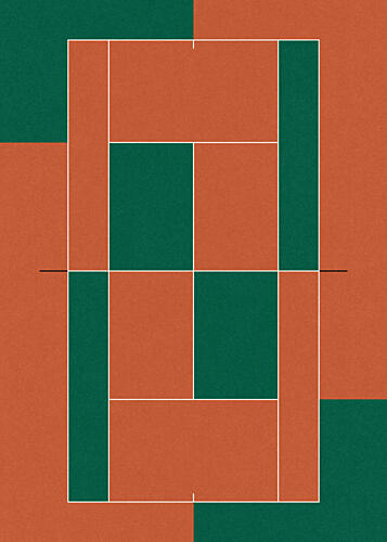 Geometric Tennis Court Art Print by Rosi Feist