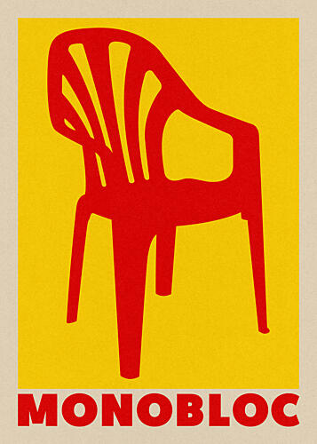 Red Monobloc Chair Enseignes reproduction