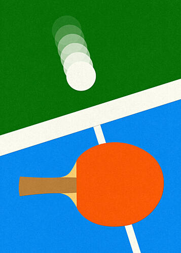 Table Tennis Action Art Print