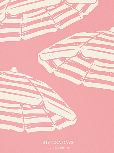 Pink Riviera Umbrellas Art Print