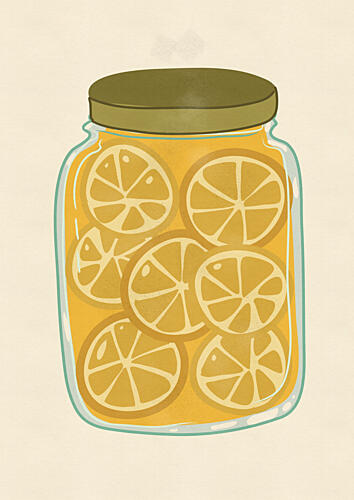Bright Lemon Preserve Art Print by Nicholas