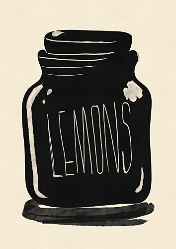 Black Lemons Jar Campagne reproduction