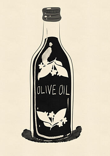 Rustic Olive Oil Bottle Alimentation reproduction