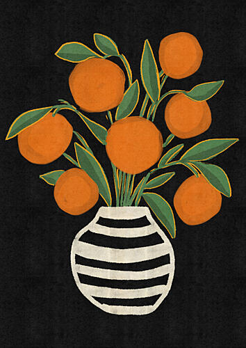 Vibrant Oranges Still Life Art Print by Nicholas