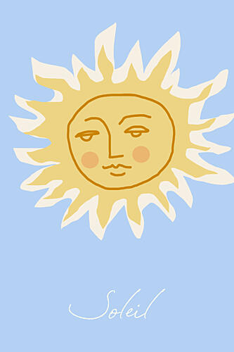 Whimsical Sun Face Symboles reproduction
