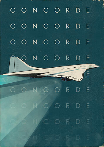 Sleek Supersonic Flight Voyage reproduction