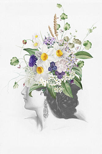 Spring Flower Crown Woman Classique reproduction