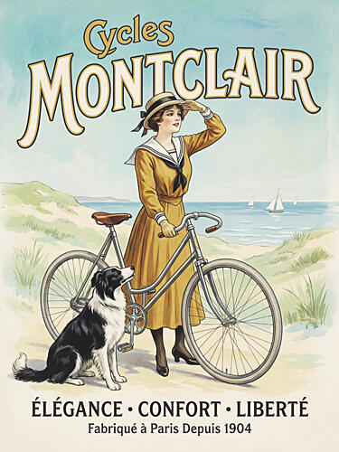 Elegant Woman Beach Ride Océan reproduction