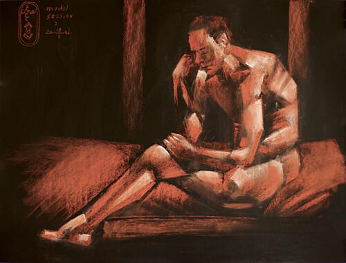 Man in Contemplation Vintage reproduction