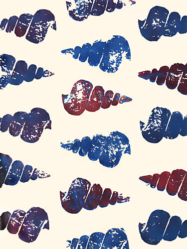 Indigo Seashell Pattern Bord de mer reproduction