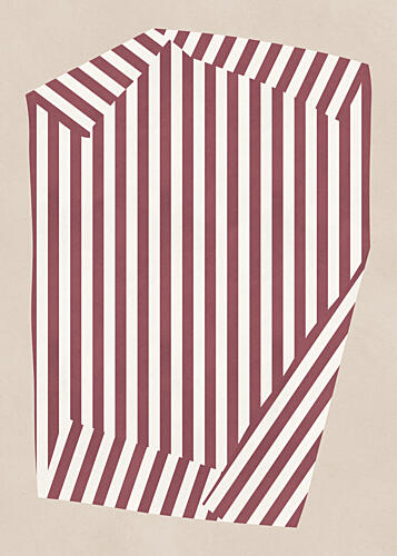 Folded Stripe Abstract Geometric Print