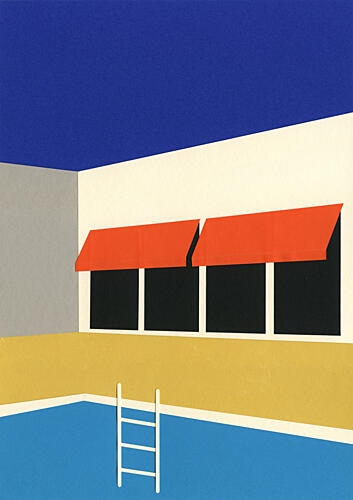 Sunny Poolside Architecture Architecture reproduction