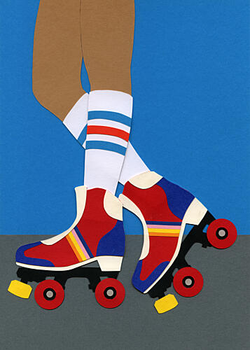 Retro Roller Skates Art Print